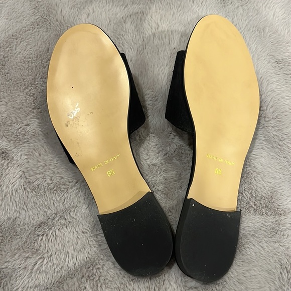 niccolo vacari black suede open toe slides - NWOT 6.5 - Picture 4 of 4